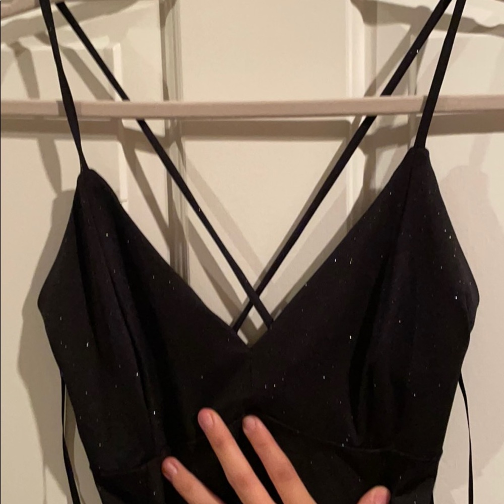 Black shiny dress